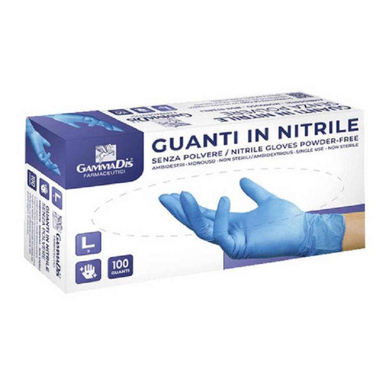 GUANTI NITRILE S/POLV L 100PZ