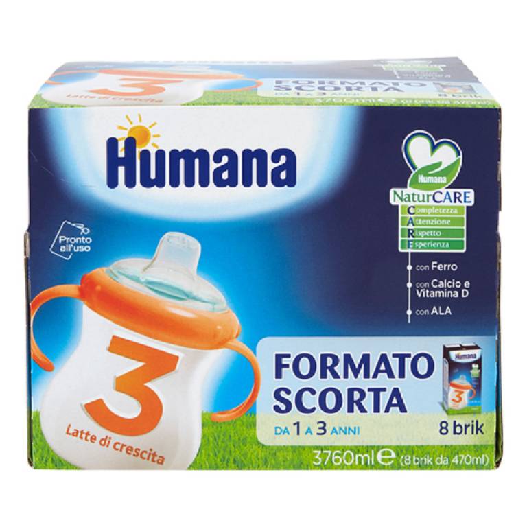HUMANA 3 SCORTA LIQ 8PZ 470ML